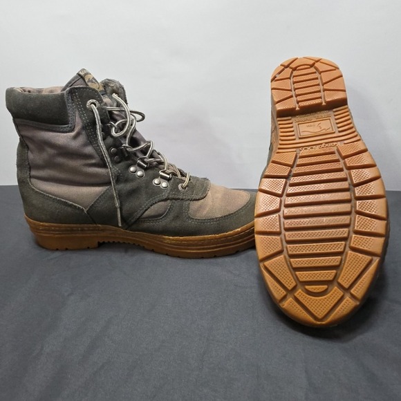 Vintage Kangaroo Hiking Boots Men's US Size 10.5 Grey Side Zip Pockets - Picture 5 of 7